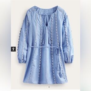 Ric Rac Linen Mini Dress
Light Chambray